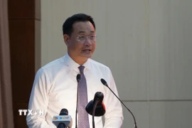 Ủy viên Trung ương Đảng, Bí thư Thành ủy Đà Nẵng Lê Ngọc Quang phát biểu tại Hội nghị. (Ảnh: Quốc Dũng/TTXVN)