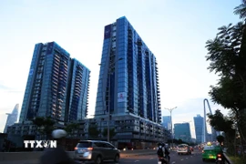 Khu vực lõi Trung tâm tài chính quốc tế ở bán đảo Thủ Thiêm, phường An Khánh, Thành phố Hồ Chí Minh. (Ảnh: Hồng Đạt/TTXVN)