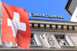 Chi nhánh ngân hàng Credit Suisse ở Lucerne, Thụy Sĩ. (Ảnh: THX/TTXVN)