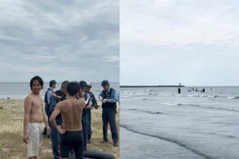 Hai chàng trai người Việt cứu 2 bé người Nhật khỏi nguy hiểm.