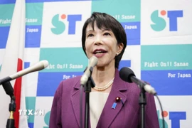 Ứng cử viên Thủ tướng Nhật Bản, cựu Bộ trưởng Nội vụ Sanae Takaichi. (Ảnh: Kyodo/TTXVN)