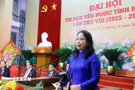Phó Chủ tịch Võ Thị Ánh Xuân phát biểu tại Đại hội. (Ảnh: Công Tường/TTXVN)