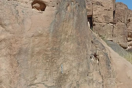 Dòng chữ tượng hình Pharaoh có khắc con dấu hoàng gia thuộc về Vua Ramses III của Ai Cập cổ đại ở Jordan. (Nguồn: Bộ Du lịch và Cổ vật Jordan)