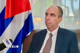Đại sứ Cuba Rogelio Polanco Fuentes trả lời phỏng vấn TTXVN. (Ảnh: TTXVN phát)