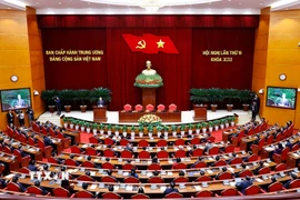 Tổng Bí thư Tô Lâm phát biểu bế mạc Hội nghị lần thứ 15 Ban Chấp hành Trung ương khóa XIII. (Ảnh: Thống Nhất/TTXVN)