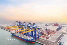 Bến cảng số 5, số 6 Khu bến cảng Lạch Huyện (Hải Phòng). (Ảnh: Hoàng Ngọc/TTXVN)