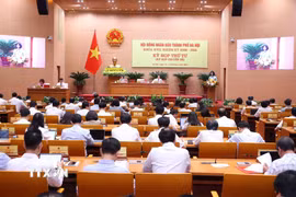 Kỳ họp thứ tư Hội đồng Nhân dân thành phố Hà Nội khóa XVII. (Ảnh: Văn Điệp/TTXVN)