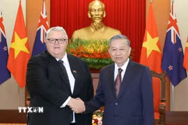Tổng Bí thư Tô Lâm tiếp Chủ tịch Quốc hội New Zealand Gerry Brownlee. (Ảnh: Thống Nhất/TTXVN)