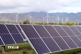 Dự án điện mặt trời tại xã Thuận Nam (Khánh Hòa). (Ảnh: Công Thử/TTXVN)