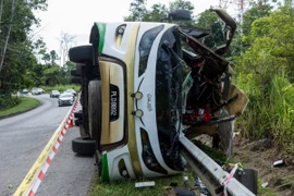 Hiện trường vụ tai nạn. (Nguồn: Bernama)