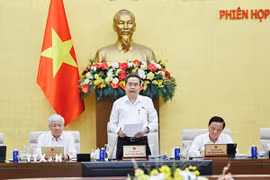 Chủ tịch Quốc hội Trần Thanh Mẫn phát biểu khai mạc Phiên họp thứ 4 của Ủy ban Thường vụ Quốc hội. (Ảnh: Doãn Tấn/TTXVN)