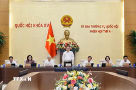 Chủ tịch Quốc hội Trần Thanh Mẫn phát biểu khai mạc Phiên họp thứ 4 của Ủy ban Thường vụ Quốc hội. (Ảnh: Doãn Tấn/TTXVN)
