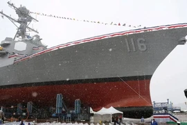 Tàu khu trục USS Thomas Hudner. (Nguồn: AP)