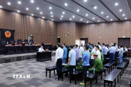 Quang cảnh phiên tòa. (Ảnh: Phạm Kiên/TTXVN)