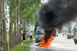 Hiện trường vụ tai nạn. (Nguồn: Báo Hải Dương)