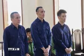 Các bị cáo nghe Hội đồng xét xử tuyên án. (Ảnh: TTXVN phát)