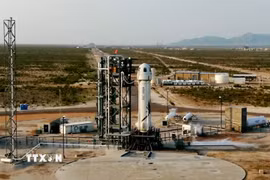 Tàu New Shepard tại Texas, Mỹ. (Ảnh: THX/TTXVN)