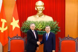 Tổng Bí thư Tô Lâm tiếp Thượng nghị sỹ Hoa Kỳ Steve Daines. (Ảnh: Thống Nhất/TTXVN)