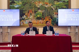 Hội nghị giao thương kết nối doanh nghiệp Việt Nam-Trung Quốc. (Ảnh: Quang Hưng/TTXVN)