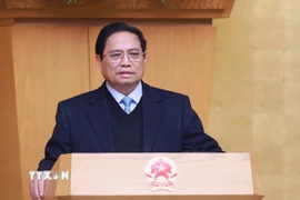 Thủ tướng Phạm Minh Chính chủ trì Phiên họp Chính phủ thường kỳ tháng 1/2025. (Ảnh: Dương Giang/TTXVN)