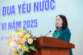 Phó Chủ tịch nước Võ Thị Ánh Xuân phát biểu chỉ đạo tại Đại hội. (Ảnh: Lê Đông/TTXVN)
