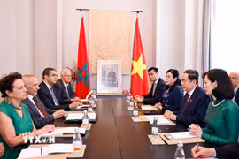 Chủ tịch Quốc hội Trần Thanh Mẫn tiếp ông Mustapha El Ktiri, Chủ tịch Hội hữu nghị Maroc-Việt Nam. (Ảnh: Doãn Tấn/TTXVN)