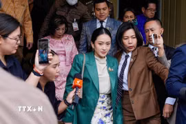 Bà Paetongtarn Shinawatra tại thủ đô Bangkok, Thái Lan. (Ảnh: THX/TTXVN)