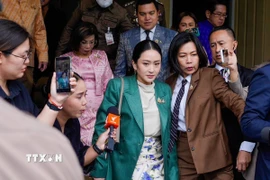 Bà Paetongtarn Shinawatra tại thủ đô Bangkok, Thái Lan. (Ảnh: THX/TTXVN)
