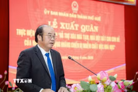 Ông Nguyễn Văn Mạnh, Phó Chủ tịch UBND thành phố Huế, phát biểu. (Ảnh: Mai Trang/TTXVN)