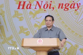 Thủ tướng Chính phủ Phạm Minh Chính chủ trì phiên họp. (Ảnh: Dương Giang/TTXVN)