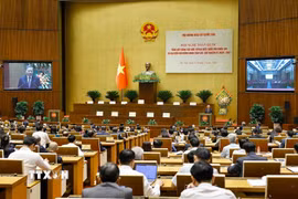 Hội nghị toàn quốc tổng kết công tác bầu cử đại biểu Quốc hội khóa XVI và đại biểu Hội đồng nhân dân các cấp nhiệm kỳ 2026-2031. (Ảnh: Doãn Tấn/TTXVN)