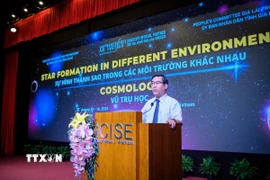 Tiến sỹ Nguyễn Hữu Hà, Phó Giám đốc Sở Khoa học và Công nghệ tỉnh Gia Lai, phát biểu tại Hội nghị. (Ảnh: TTXVN phát)