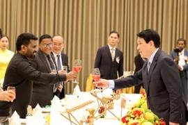 Chủ tịch nước Lương Cường chủ trì tiệc chiêu đãi chào mừng Tổng thống Sri Lanka Anura Kumara Dissanayaka thăm cấp Nhà nước tới Việt Nam. (Ảnh: Lâm Khánh/TTXVN)