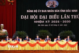 Đoàn Chủ tịch điều hành Đại hội. (Ảnh: Danh Lam/TTXVN)