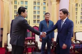 Quang cảnh Chủ tịch nước Lương Cường tiếp Đặc phái viên của Tổng thống Hàn Quốc