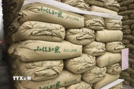 Gạo tại kho dự trữ ở Fukushima, Nhật Bản. (Ảnh: Kyodo/TTXVN)