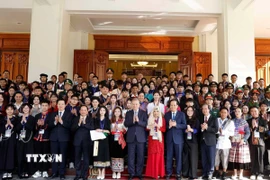 Tổng Bí thư Tô Lâm gặp mặt học sinh, sinh viên, thanh niên dân tộc thiểu số xuất sắc, tiêu biểu. (Ảnh: Thống Nhất/TTXVN)