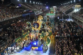 Các vũ công tham gia lễ hội Carnival tại thành phố Rio de Janeiro, Brazil. (Ảnh: THX/TTXVN)