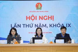Các đại biểu chủ trì hội nghị. (Nguồn: Cơ quan Trung ương Hội Liên hiệp Thanh niên Việt Nam)