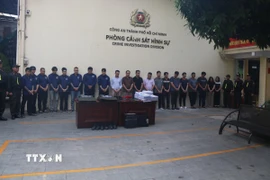 Các đối tượng bị khởi tố trong vụ án. (Ảnh: TTXVN phát)