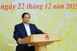 Thủ tướng Phạm Minh Chính, Chủ tịch Hội đồng Thi đua-Khen thưởng Trung ương kết luận Phiên họp lần thứ 16. (Ảnh: Dương Giang/TTXVN)