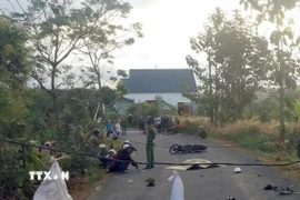 Hiện trường vụ tai nạn. (Ảnh: TTXVN phát)