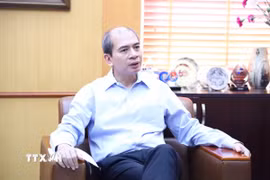 Giáo sư, Tiến sỹ Trần Tuấn Anh, Phó Chủ tịch Viện Hàn lâm Khoa học và Công nghệ Việt Nam chia sẻ với PV TTXVN về nghiên cứu cơ bản trong bối cảnh hiện nay. (Ảnh: Thu Phương/TTXVN)
