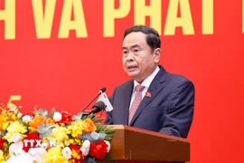 Chủ tịch Quốc hội Trần Thanh Mẫn phát biểu khai mạc hội thảo. (Ảnh: Doãn Tấn/TTXVN)