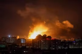 Một vụ nổ máy bay không người lái trong cuộc tấn công vào thủ đô Kiev, Ukraine, ngày 17/6. (Nguồn: Reuters)