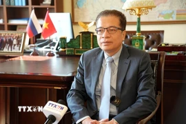 Đại sứ Việt Nam tại Liên bang Nga Đặng Minh Khôi trả lời phỏng vấn TTXVN. (Ảnh: TTXVN phát)