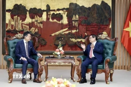 Thủ tướng Phạm Minh Chính tiếp ông Daren Tang, Tổng giám đốc Tổ chức Sở hữu trí tuệ thế giới (WIPO). (Ảnh: Dương Giang/TTXVN)