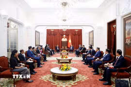 Tổng Bí thư, Chủ tịch nước Tô Lâm tiếp Đại sứ, Đại biện các nước ASEAN tại Hà Nội. (Ảnh: Thống Nhất/TTXVN)