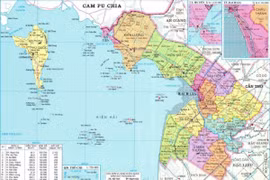 Bản đồ hành chính tỉnh Kiên Giang.