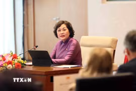Phó Chủ tịch Quốc hội Nguyễn Thị Hồng phát biểu tại buổi làm việc. (Ảnh: An Đăng/TTXVN)